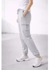 Jogger Eşofman Altı Rahat Kalıp, Kargo Cepli, Lastikli Paça, Günlük Spor Pantolon - Gri