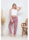 Pembe Kadife Pijama Altı Kadın Giyim