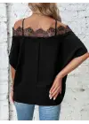 Kadın Askılı Dantel Janjan Krep Bluz