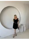 Kadın Askılı Soğuk Omuz Detaylı Modal Elbise