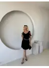 Kadın Askılı Soğuk Omuz Detaylı Modal Elbise