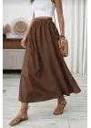 Kadın Beli Lastikli Paraşüt Kumaş Etek