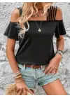 Omarı Şık ve Rahat Kadın Kısa Kollu Bluz