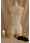 Kadın Beyaz Dantel Bralet Şort Takımı – Romantik ve Zarif İç Giyim