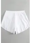 Omarı Beyaz Yırtmaçlı Deniz Şortu