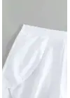 Omarı Beyaz Yırtmaçlı Deniz Şortu