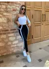 Kadın çizgili Egzersiz Dalgıç Tayt
