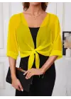 Omarı Şifon Kısa Bolero Ceket Önden Bağlamalı