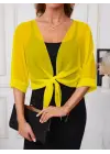Omarı Şifon Kısa Bolero Ceket Önden Bağlamalı