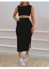 Kadın Iki Iplik Crop Etek Ikili Takım