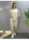 Kadın Iki Iplik Viskon Pamuk Kumaş Arma Detaylı Ikili Takım
