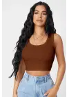 Omarı Şık Kare Yaka Crop Top Bluz
