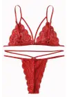 Omarı Şehvetli Kırmızı Dantel Takım