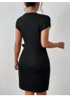 Omarı Şık Belden Bağlamalı Modal Elbise