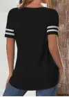 Kadın Kısa Kollu Bisiklet Yaka çift Renkli Viskon Bluz