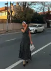Omarı Puantiyeli Maksi Elbise - Yazın Şıklığına Adım Atın