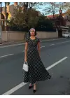 Omarı Puantiyeli Maksi Elbise - Yazın Şıklığına Adım Atın