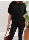 Omarı Kadın Kısa Kollu Aerobin Bluz