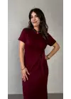 Omarı Kadın Kısa Kollu Yandan Bağlamalı Elbise