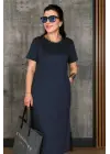 Omarı Kadın Viskon Bisiklet Yaka Elbise