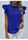 Omarı Şık Kısa Kollu Fırfır Detaylı Bluz