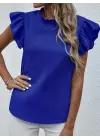 Omarı Şık Kısa Kollu Fırfır Detaylı Bluz