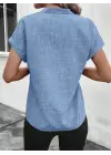 Kadın Kısa Kollu Hakim Yaka Sofya Bluz