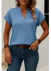 Kadın Kısa Kollu Hakim Yaka Sofya Bluz