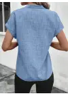 Kadın Kısa Kollu Hakim Yaka Sofya Bluz