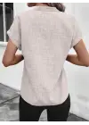 Kadın Kısa Kollu Hakim Yaka Sofya Bluz