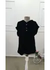 Kadın Kısa Kollu Kapşonlu Bağcıklı Viskon Bluz