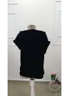 Kadın Kısa Kollu Kapşonlu Bağcıklı Viskon Bluz