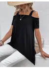 Omarı Omuzları Açık Kadın Viskon Bluz