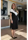 Kadın Kısa Kollu V Yakalı Kısa Modal Elbise