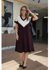 Kadın Kısa Kollu V Yakalı Kısa Modal Elbise