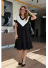Kadın Kısa Kollu V Yakalı Kısa Modal Elbise