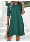 Omarı Rahat ve Şık Kadın Kısa Kollu Elbise