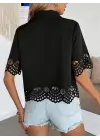 Kadın Kısa Kollu Yakalı önden Düğmeli Dubai Gömlek Bluz