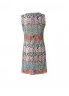 Kadın Kolsuz V Yaka çiçek Desenli Süprem Elbise