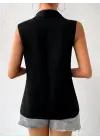 Kadın Kolsuz Yakalı Taşlı önü Açık Atlas Yelek