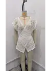 Kadın Kruvaze Detay Ajurlu Triko Pareo