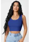 Omarı Modern Kesim Kare Yaka Crop Top Bluz