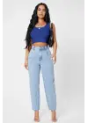 Omarı Modern Kesim Kare Yaka Crop Top Bluz