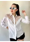 Kadın Püskül Detay Poplin Gömlek Bluz Fırsat Ürün