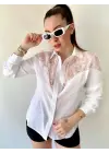 Kadın Püskül Detay Poplin Gömlek Bluz Fırsat Ürün