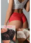 Omarı Eşsiz Renkli Dantel Tanga Seti