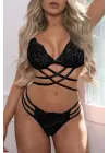 Omarı Zarif Noir Dantel Lingerie Takımı
