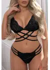 Omarı Zarif Noir Dantel Lingerie Takımı