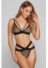 Omarı Şık Fileli Çapraz Lastikli Sütyen Takımı