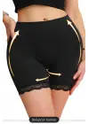 Omarı Siyah Pop Up Kalça Kaldırıcı Dantel Paçalı Şort Külot